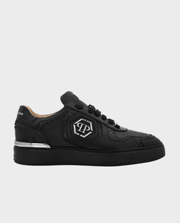 Czarne skórzane sneakersy Low Top - Image #0