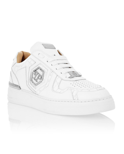 Białe skórzane sneakersy Low Top - Image #1