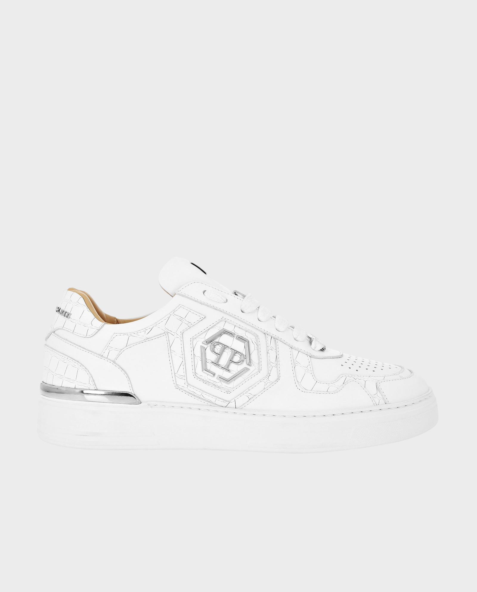 Białe skórzane sneakersy Low Top - Image #0