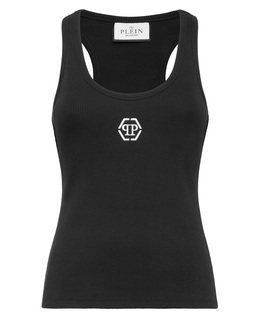 Czarny top z logo - Image #1