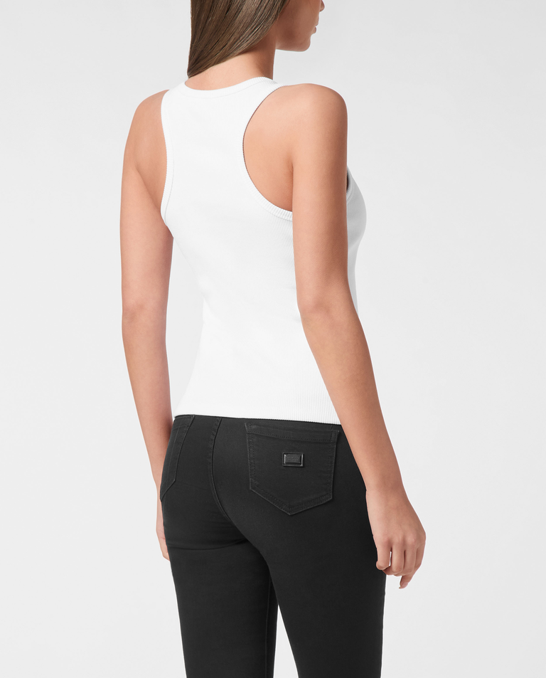 Biały top z logo - Image #3