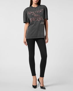 Bawełniana koszulka z odkrytymi plecami - Image #2