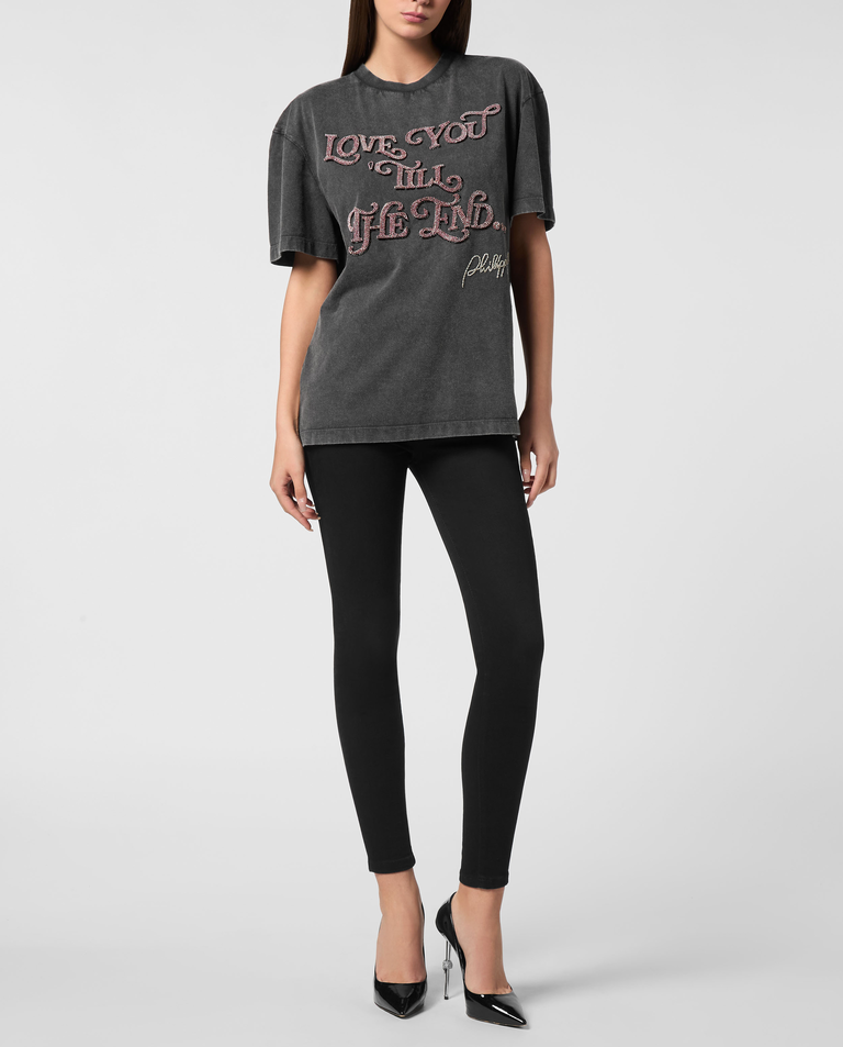 Bawełniana koszulka z odkrytymi plecami - Image #2