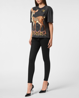 Czarny T-Shirt Fairy z nadrukiem - Image #2