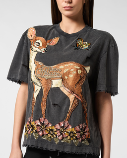 Czarny T-Shirt Fairy z nadrukiem - Image #4