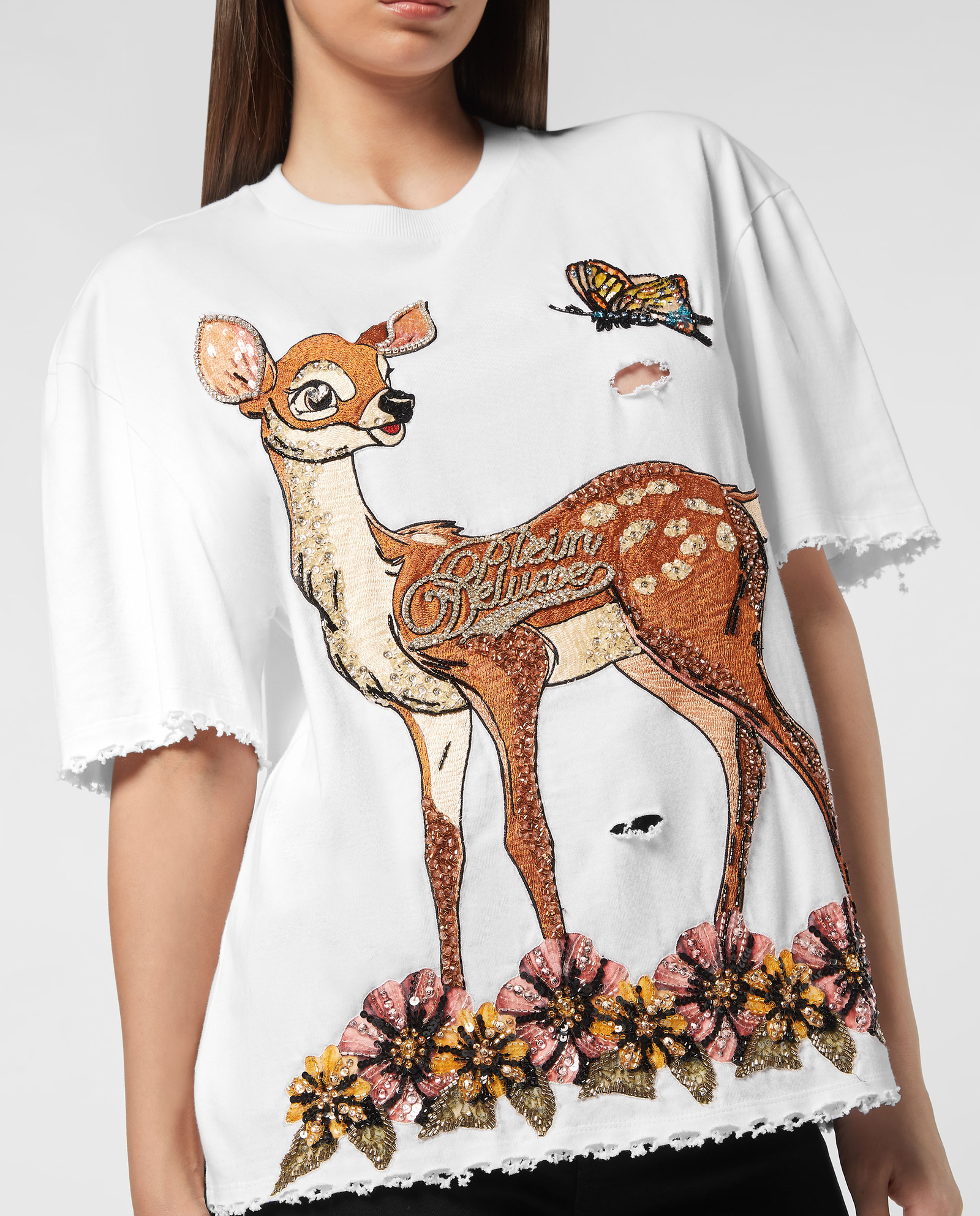 Biały T-Shirt Fairy z nadrukiem - Image #4