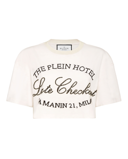 Biały crop top Late Checkout - Image #1