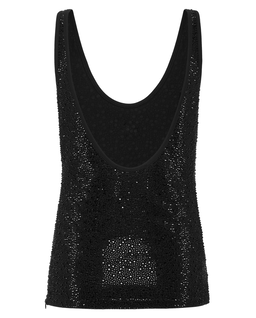 Czarny tank Top Mix Strass - Image #5
