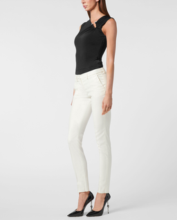 Białe spodnie z wełną - Image #1