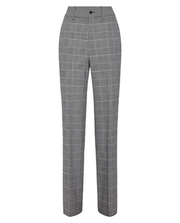 Wełniane szare spodnie w kratę - Image #4