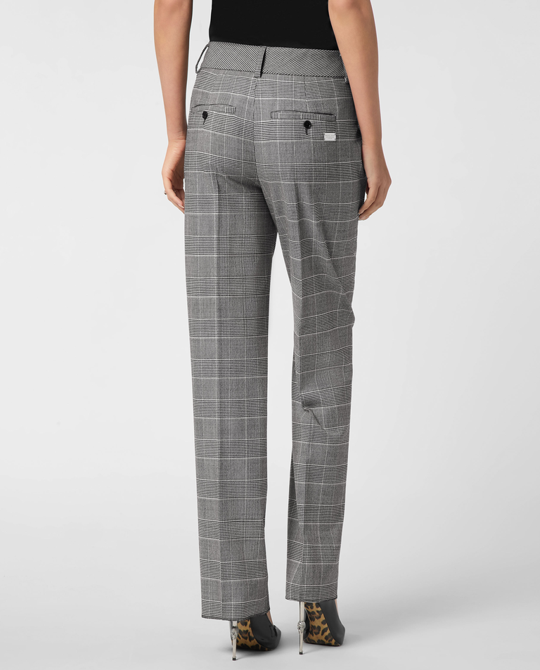 Wełniane szare spodnie w kratę - Image #2