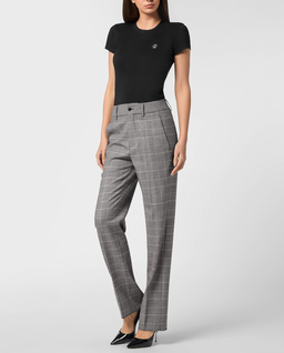 Wełniane szare spodnie w kratę - Image #1