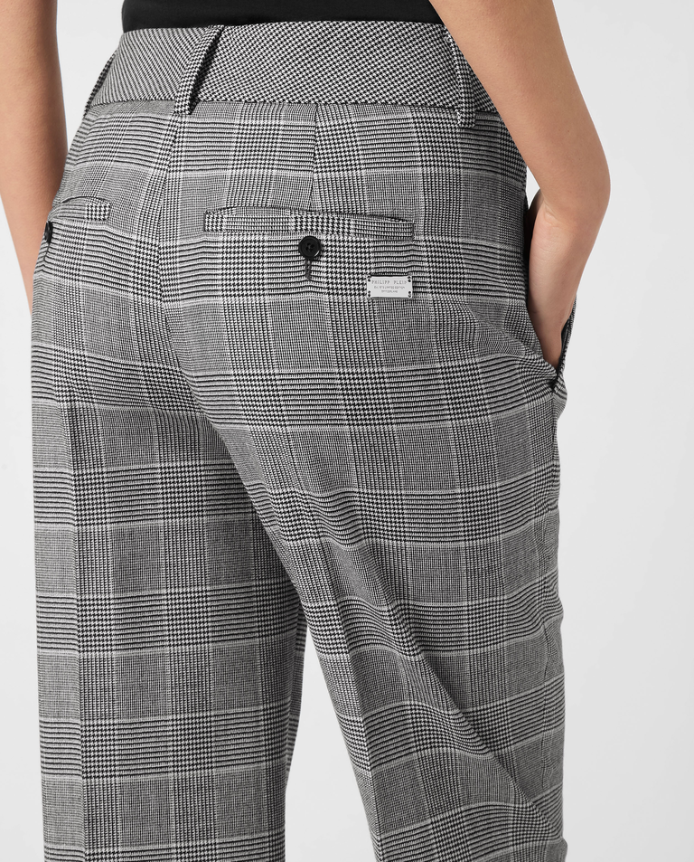 Wełniane szare spodnie w kratę - Image #3