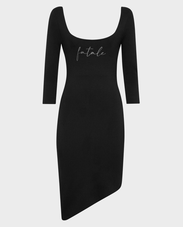 Czarna asymetryczna sukienka Fatale
