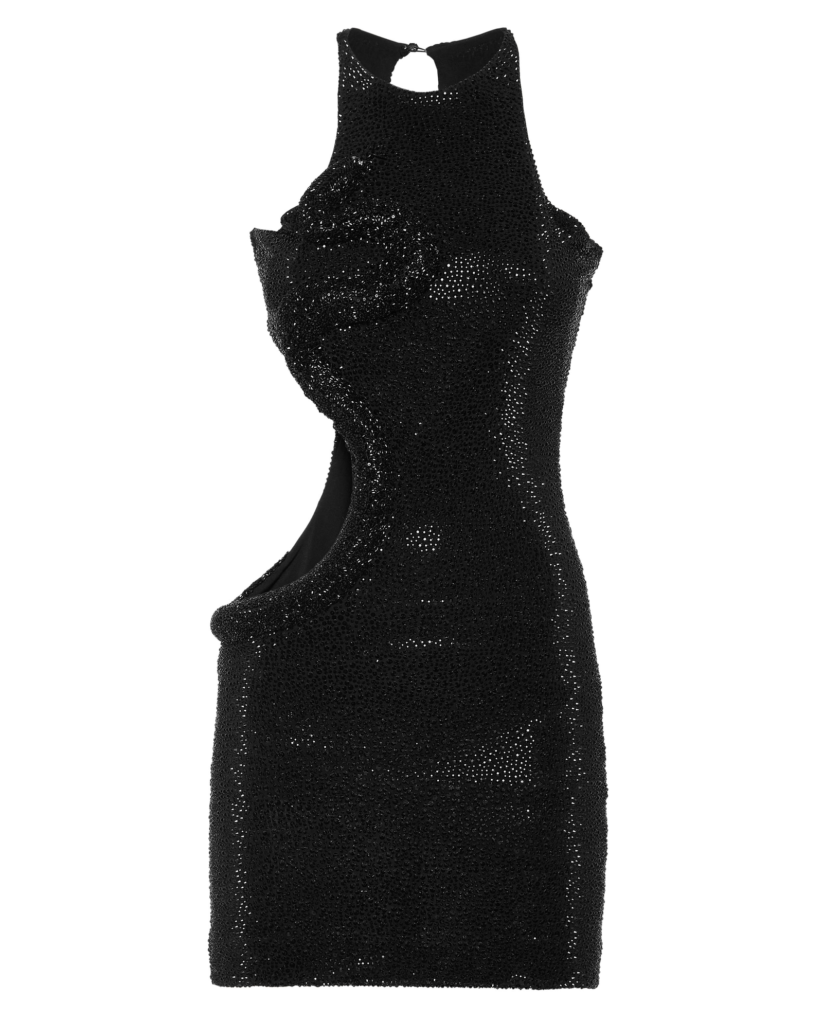 Błyszcząca sukienka mini z wycięciem - Image #4