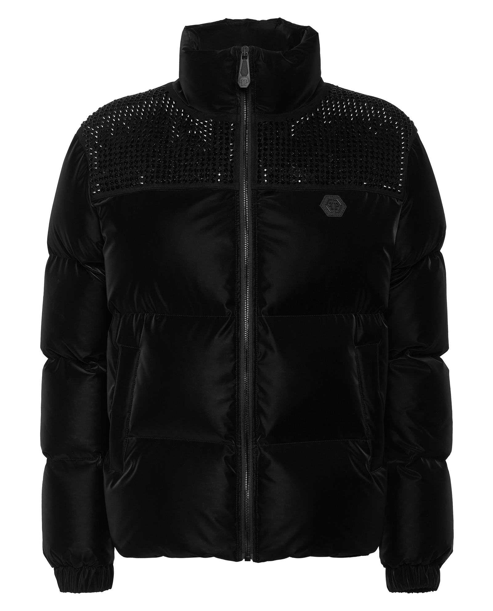 Czarna kurtka puchowa Strass - Image #1