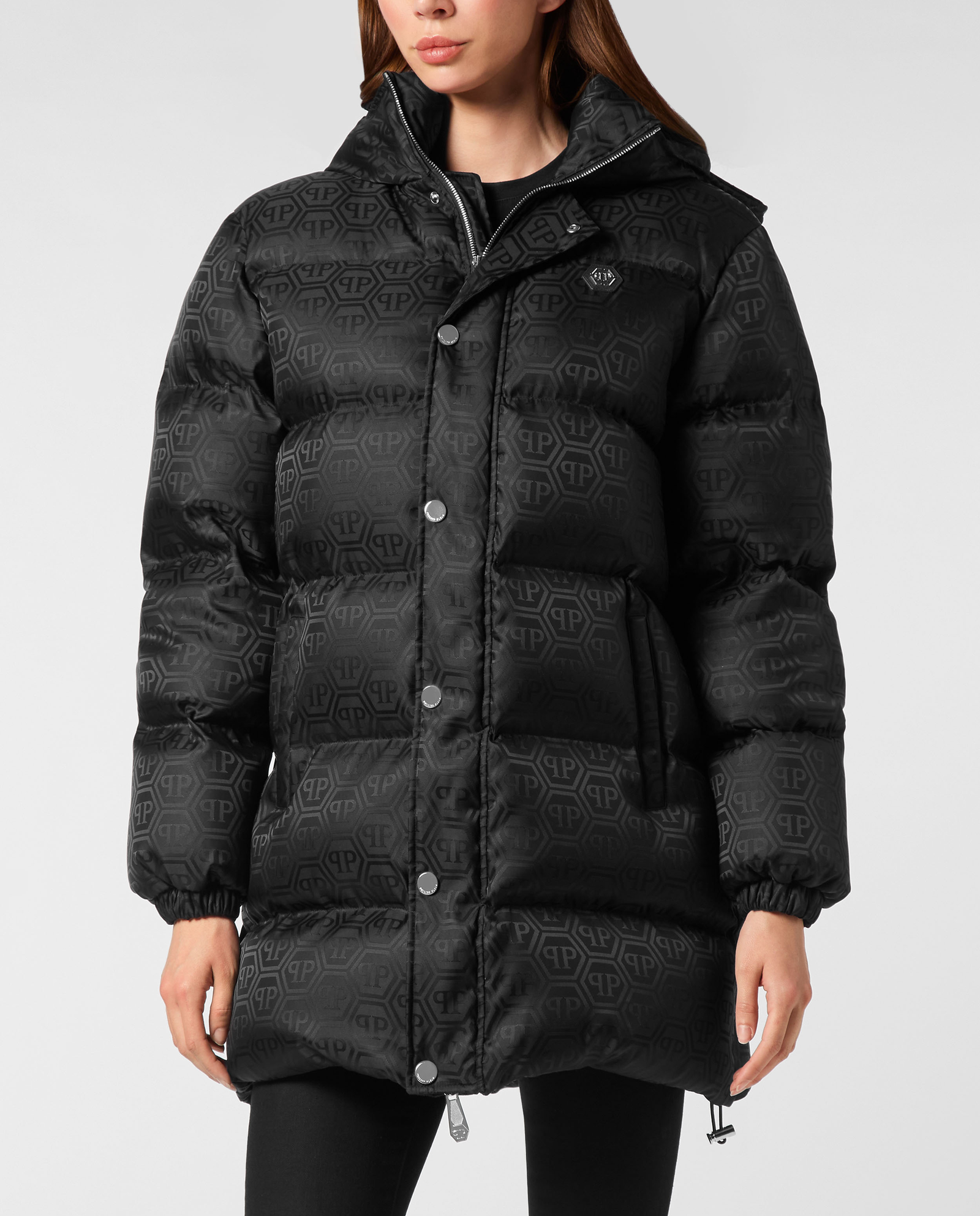 Pikowana kurtka puchowa z monogramem - Image #0