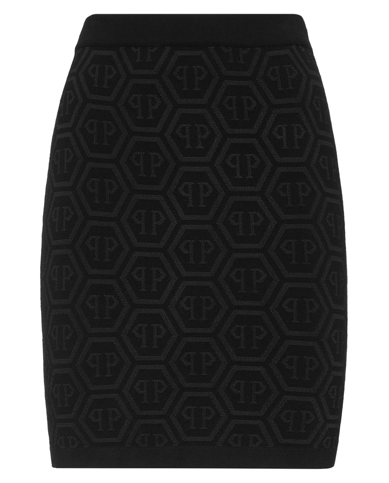 Dzianinowa mini spódniczka z monogramem