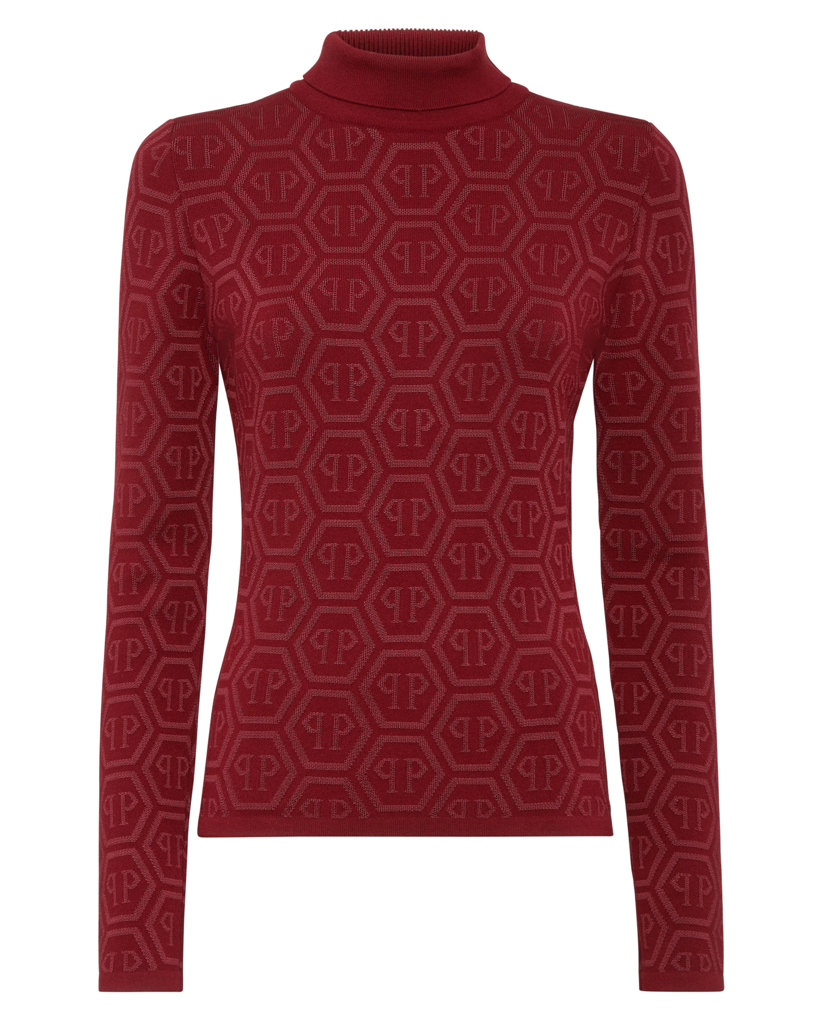 Bordowy dzianinowy golf Monogram - Image #1