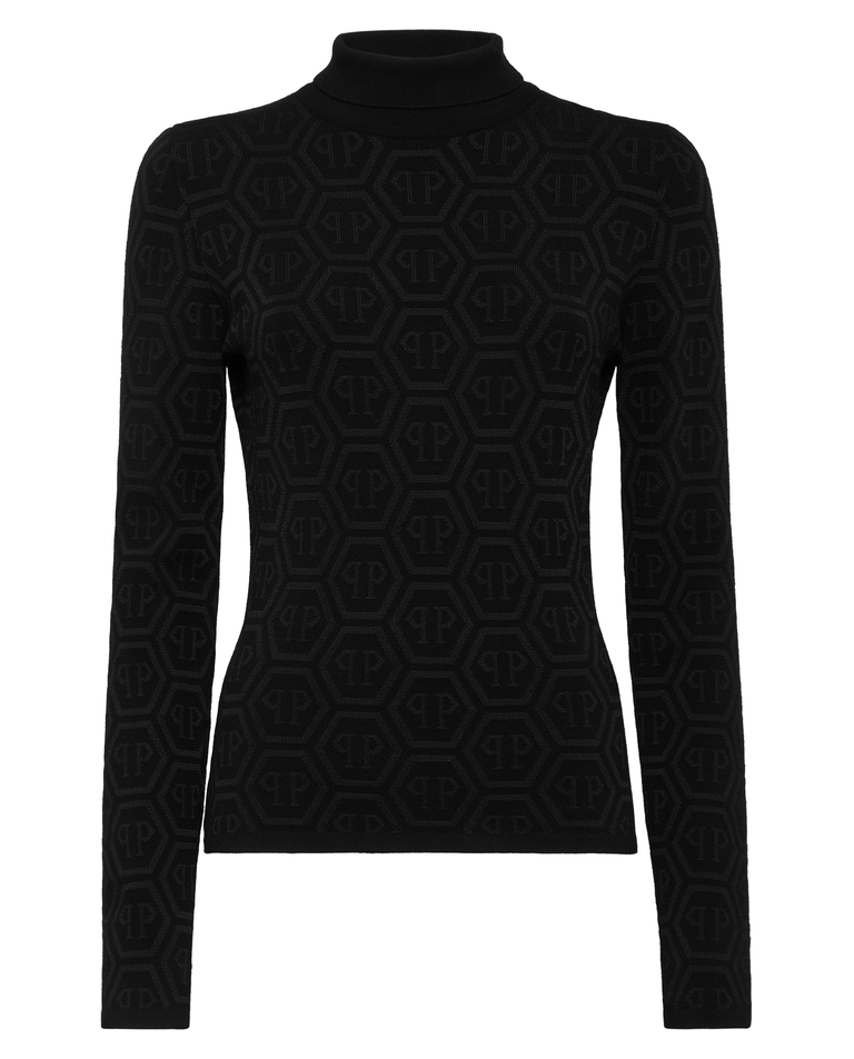 Czarny dzianinowy golf Monogram - Image #1