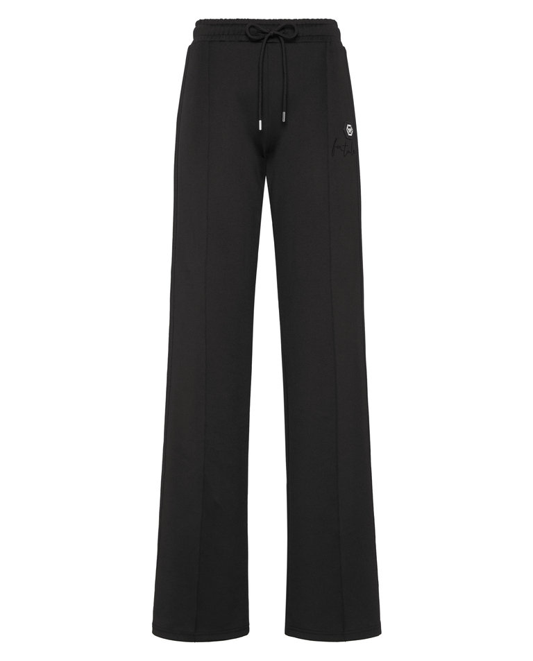 Czarne spodnie dresowe o prostym kroju