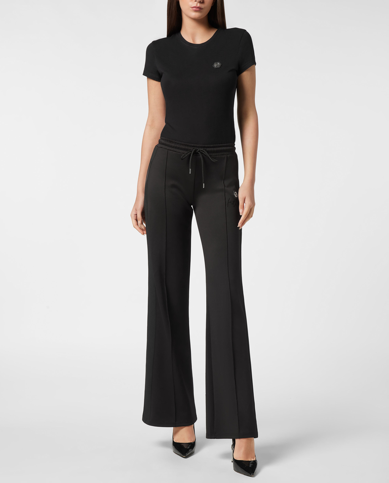 Czarne spodnie dresowe o prostym kroju - Image #2