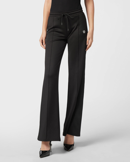 Czarne spodnie dresowe o prostym kroju - Image #0