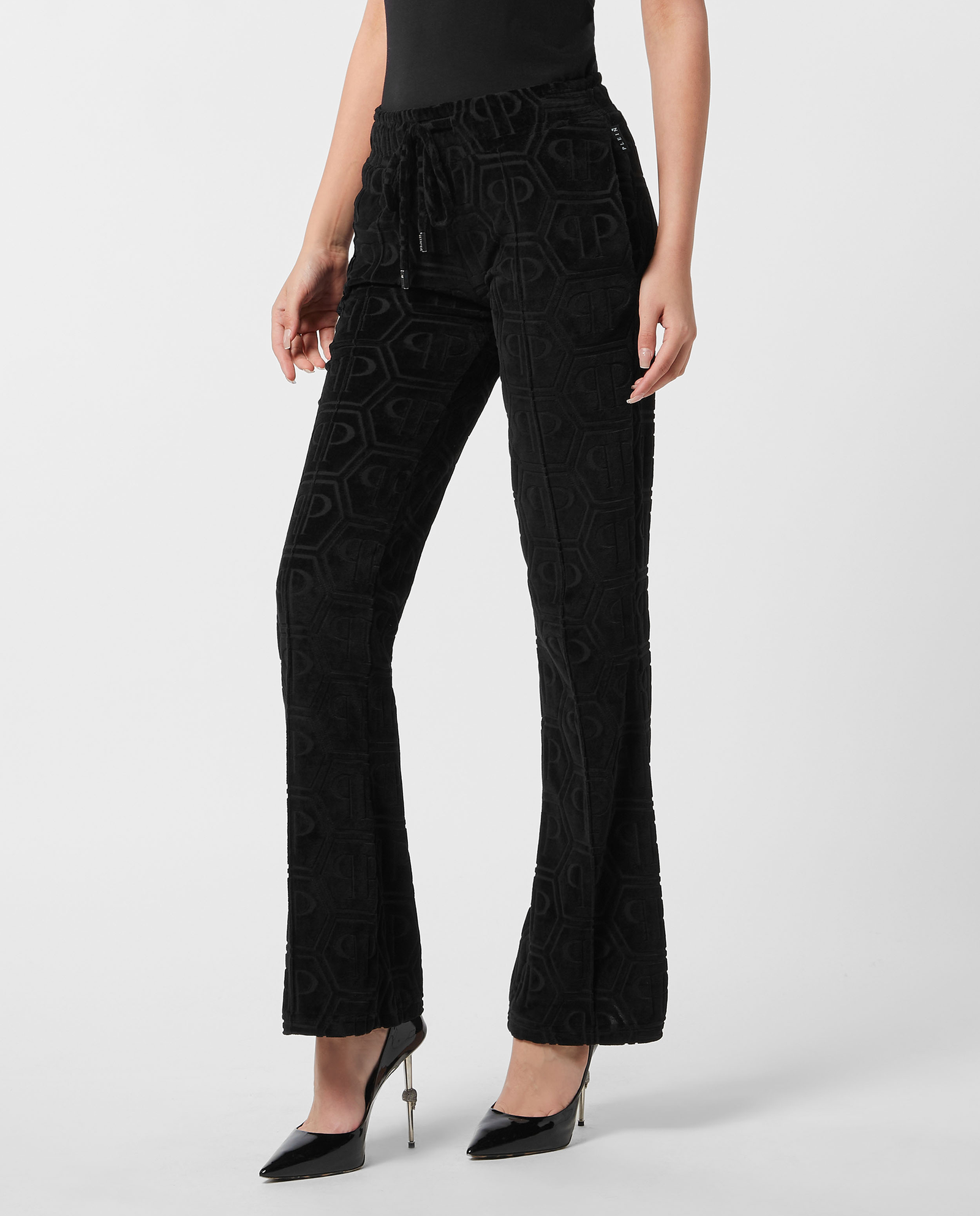 Czarne spodnie z monogramem - Image #0