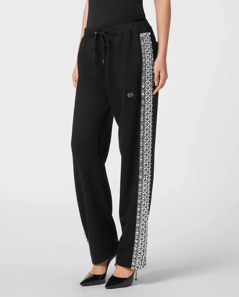 Czarne spodnie dresowe Crystal