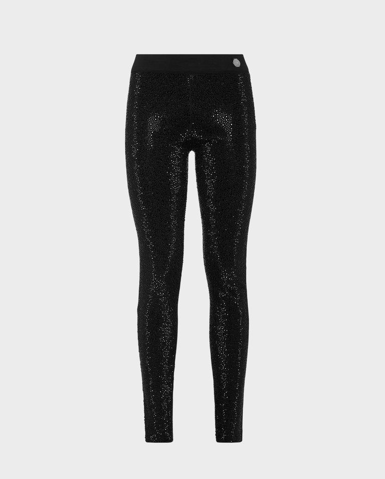 Czarne legginsy Mix Strass