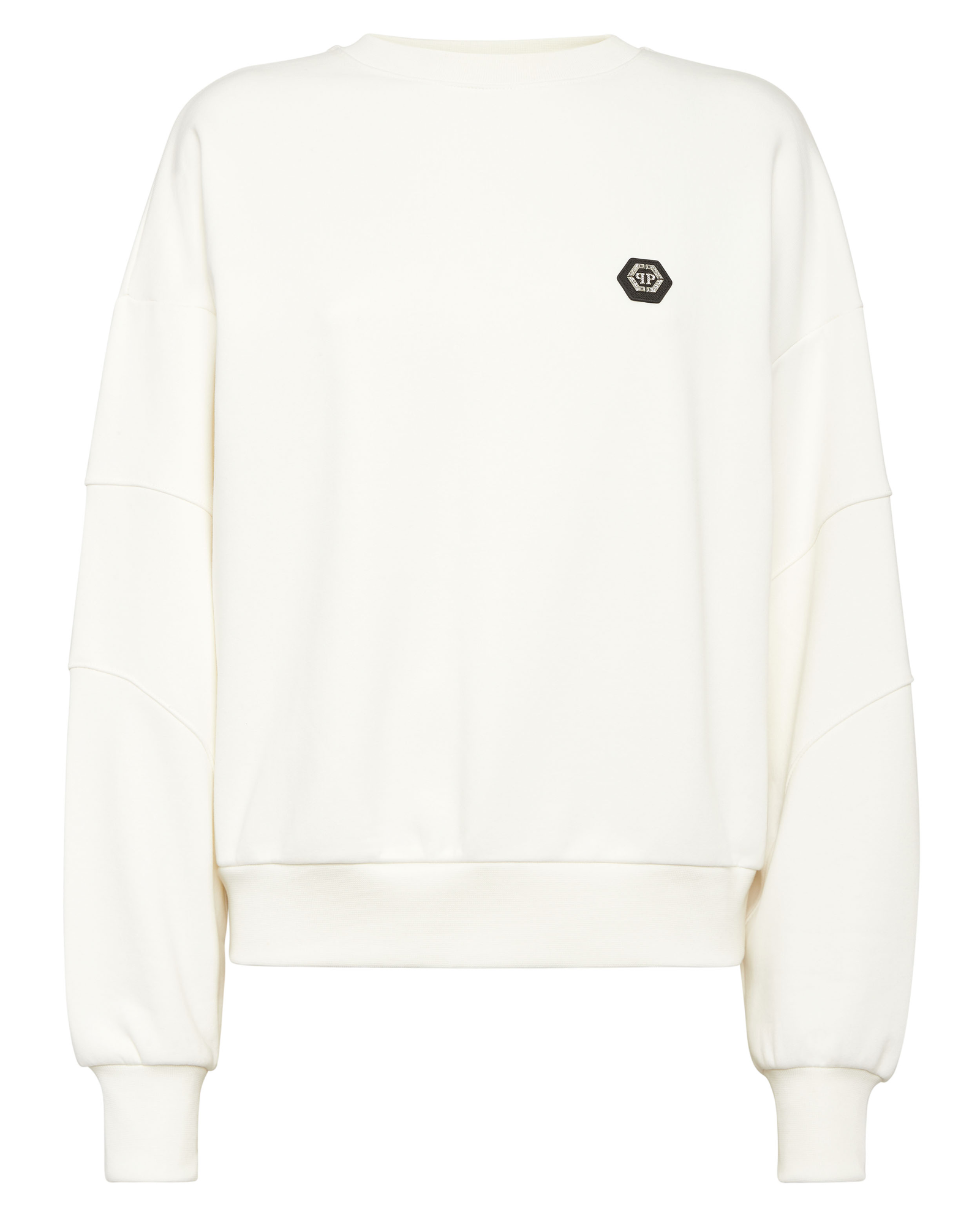 Biała bluza z okrągłym dekoltem - Image #1