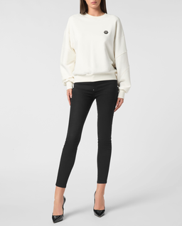 Biała bluza z okrągłym dekoltem - Image #2