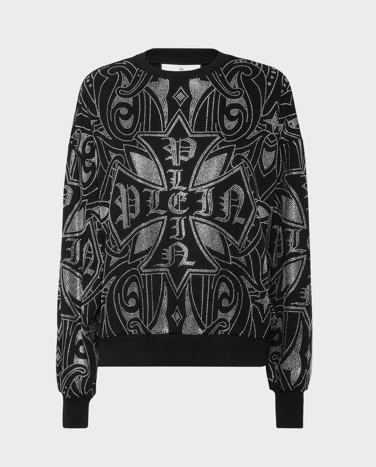 Czarna bluza Gothic Plein Strass