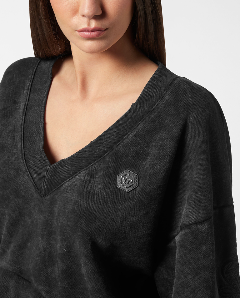 Bluza z dekoltem w serek - Image #3