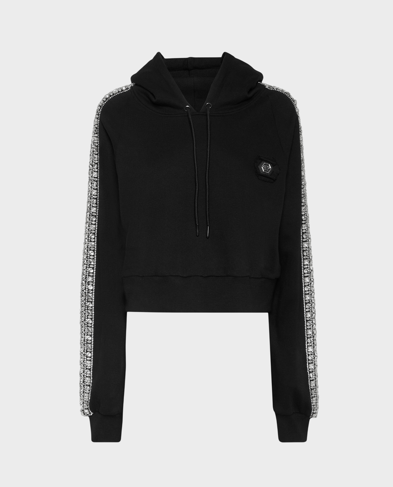 Czarna bluza z kapturem Crystal