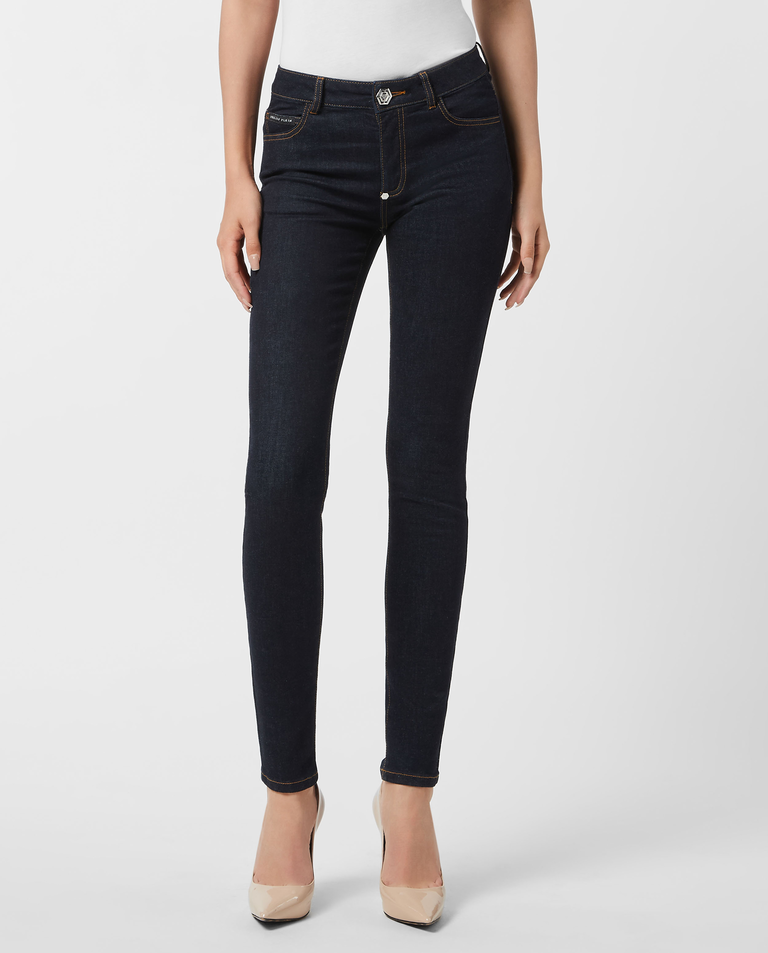 Granatowe jegginsy Fatale