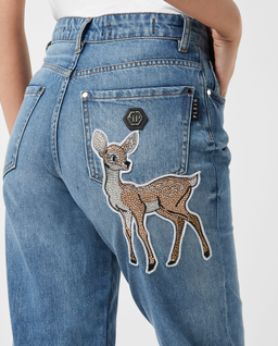 Niebieskie jeansy Mom Fit Bambi - Image #4