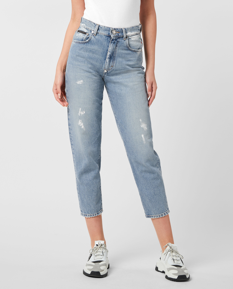 Błękitne dżinsy Mom Fit