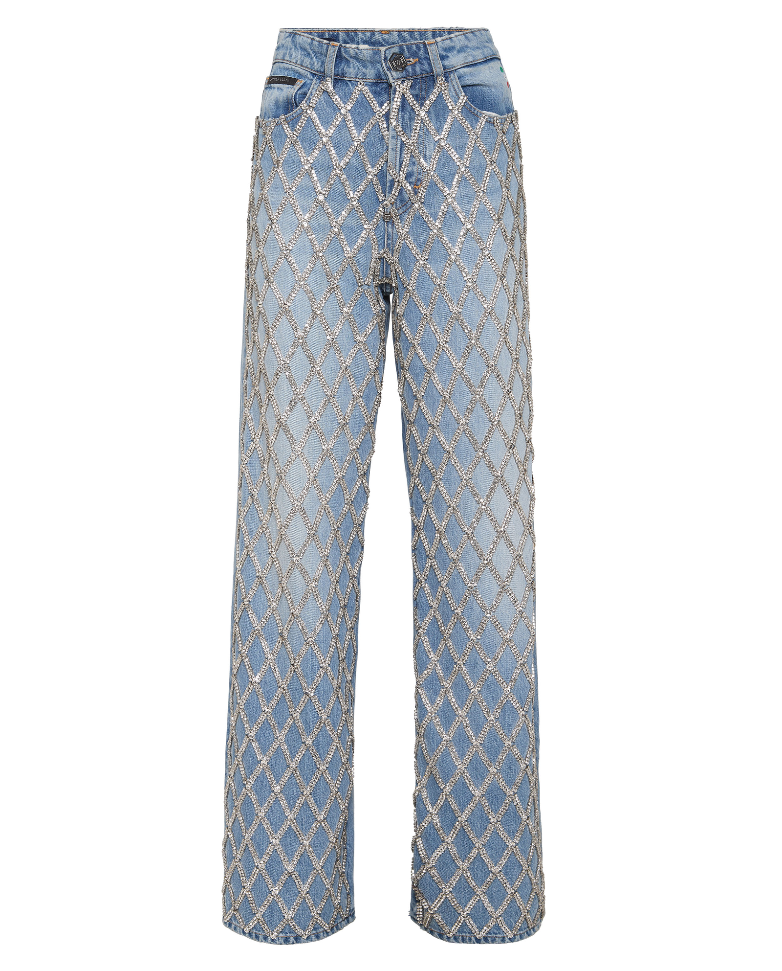 Błękitne spodnie jeansowe Skater Fit Crystal Net - Image #1