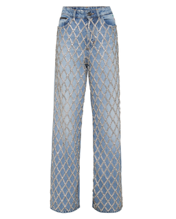 Błękitne spodnie jeansowe Skater Fit Crystal Net - Image #1