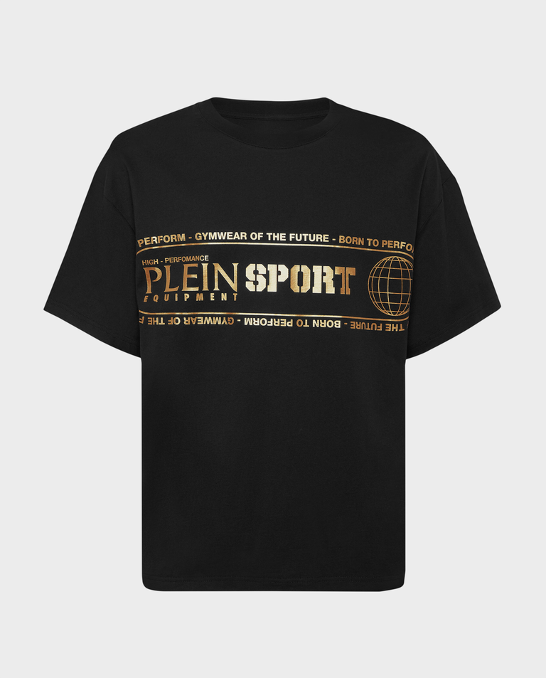 T-shirt ze złotymi napisami