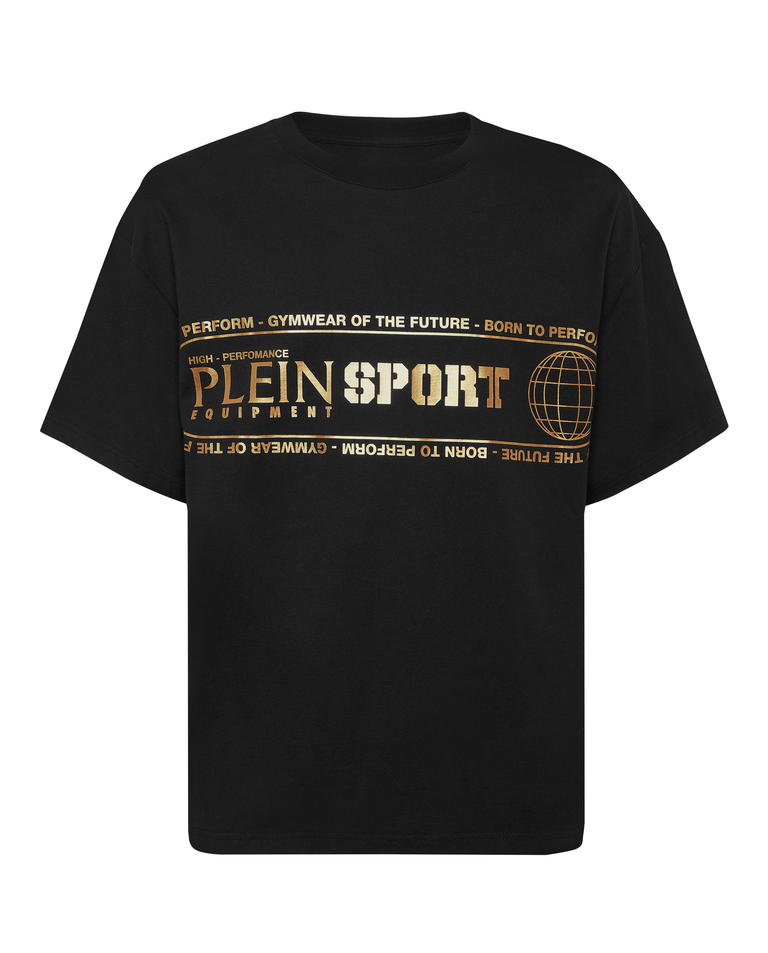 T-shirt ze złotymi napisami