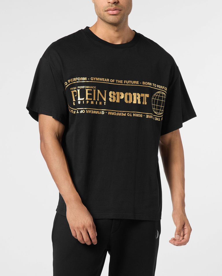 T-shirt ze złotymi napisami