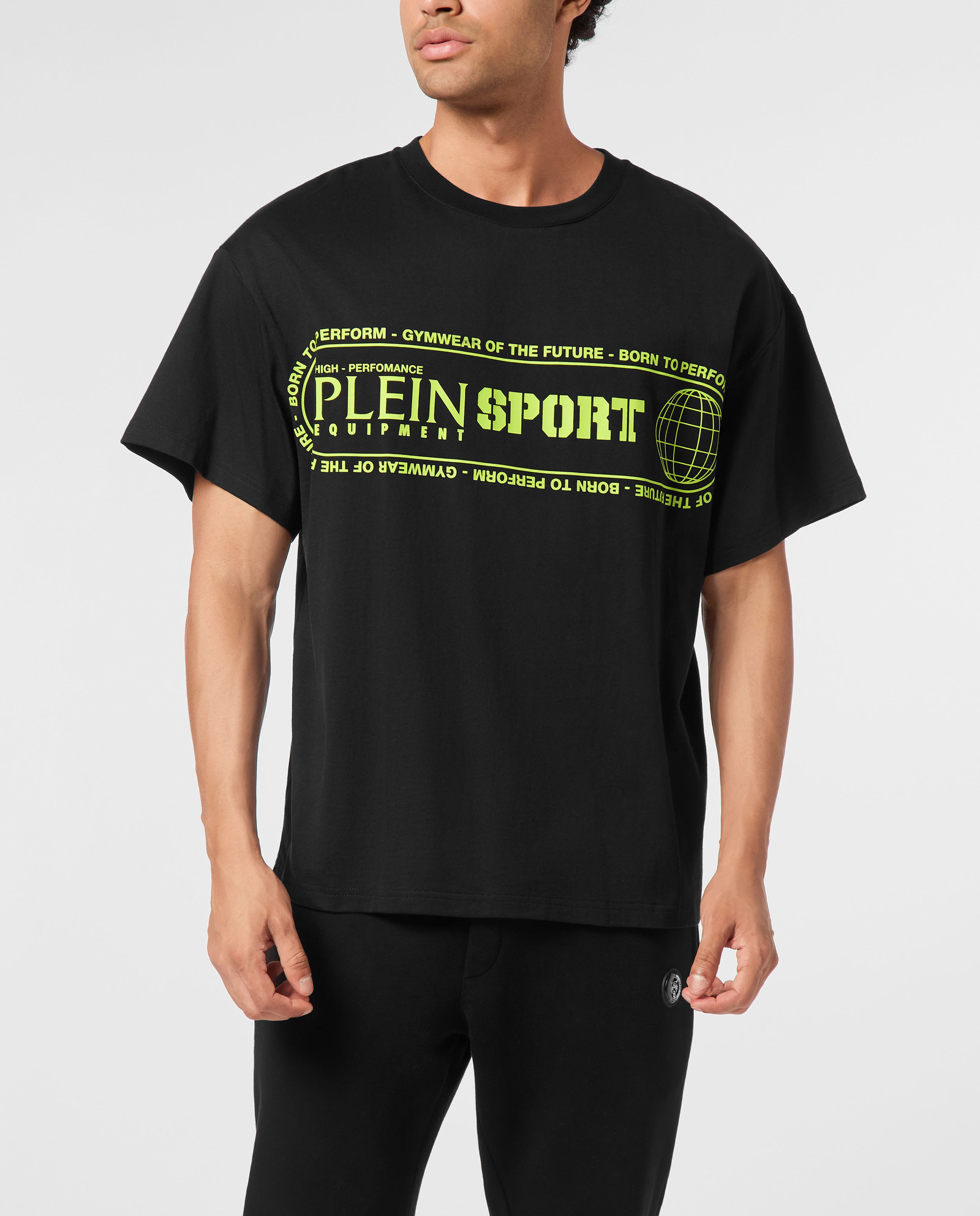 Czarny t-shirt z kontrastowymi napisami - Image #0