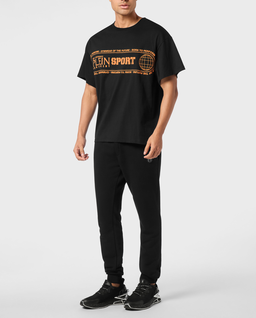 T-shirt z pomarańczowymi napisami - Image #3