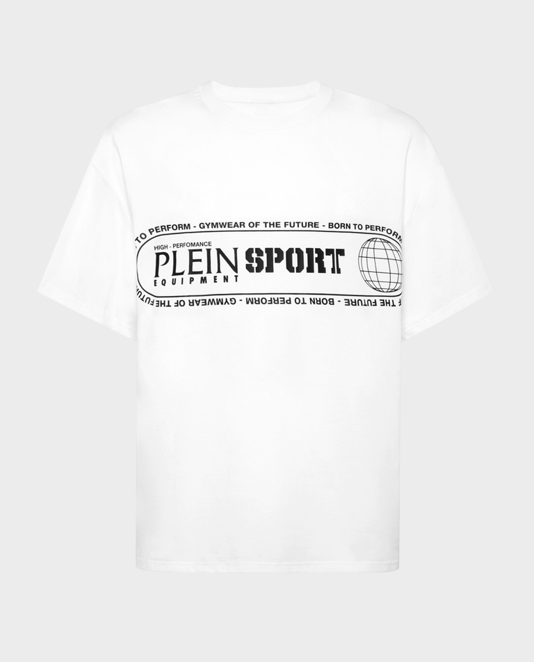 Biały t-shirt z czarnymi napisami