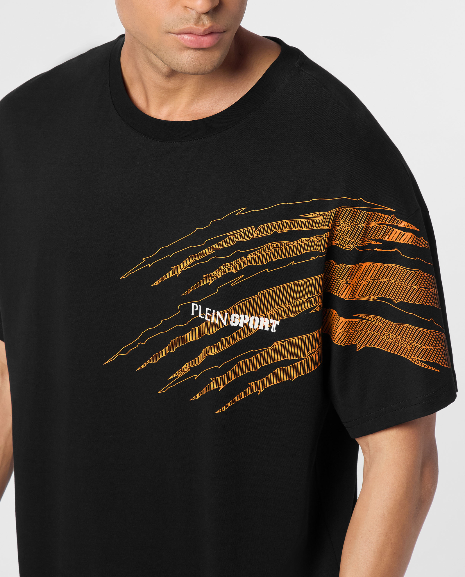 Czarna koszulka z okrągłym dekoltem Scratch - Image #4