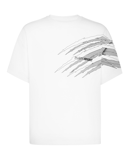 Biała koszulka z okrągłym dekoltem Scratch - Image #1