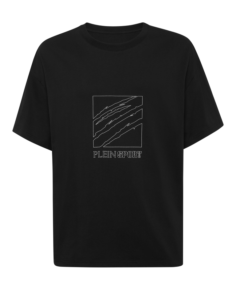 Czarna koszulka z okrągłym dekoltem