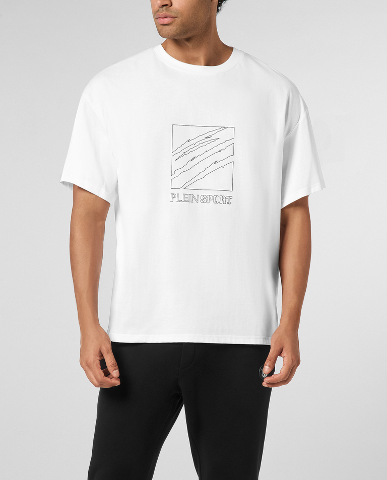 Biała koszulka z okrągłym dekoltem